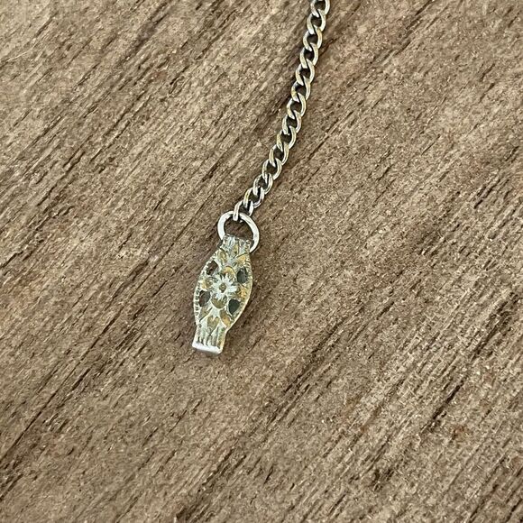 Vintage Necklace Rhinestone Heart Pendant Cable Chain Box Clasp Closure - Picture 14 of 15